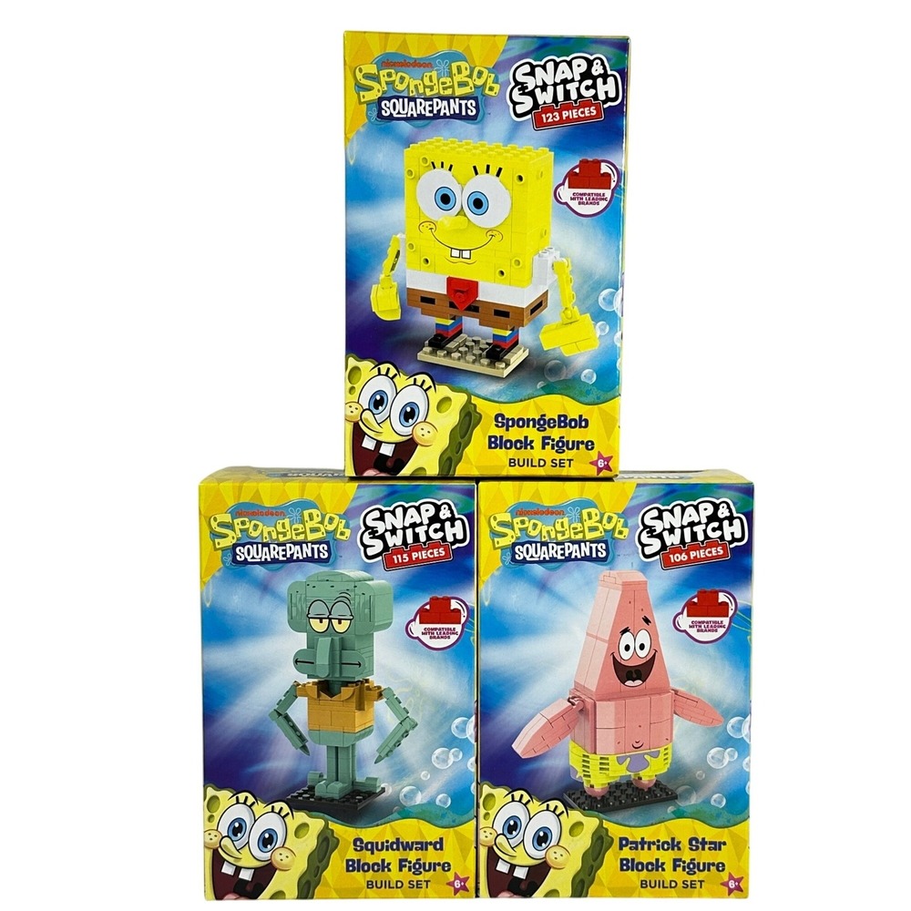 SpongeBob SquarePants Snap & Switch Block Figure Build Set 3 Pack New
